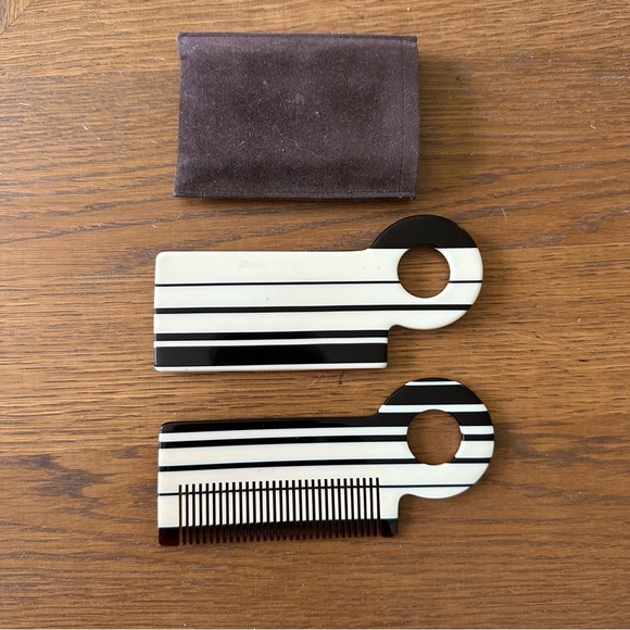 Vintage Janeke Italy Mod Travel Comb Mirror Case Tortoise Mid Century RARE Style - Picture 2 of 16